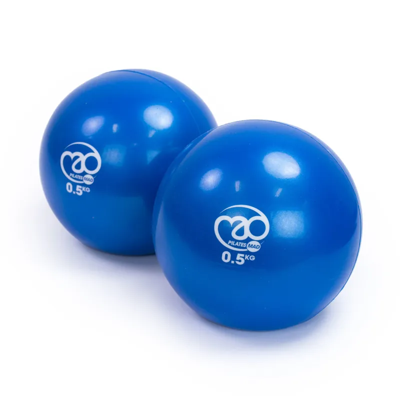 Fitness Mad Soft Pilates Weights Pair of 0.5kg Blue