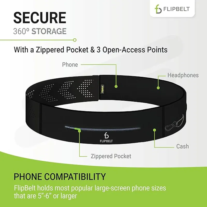 Flipbelt Zipper Adjustable Black One Size-6