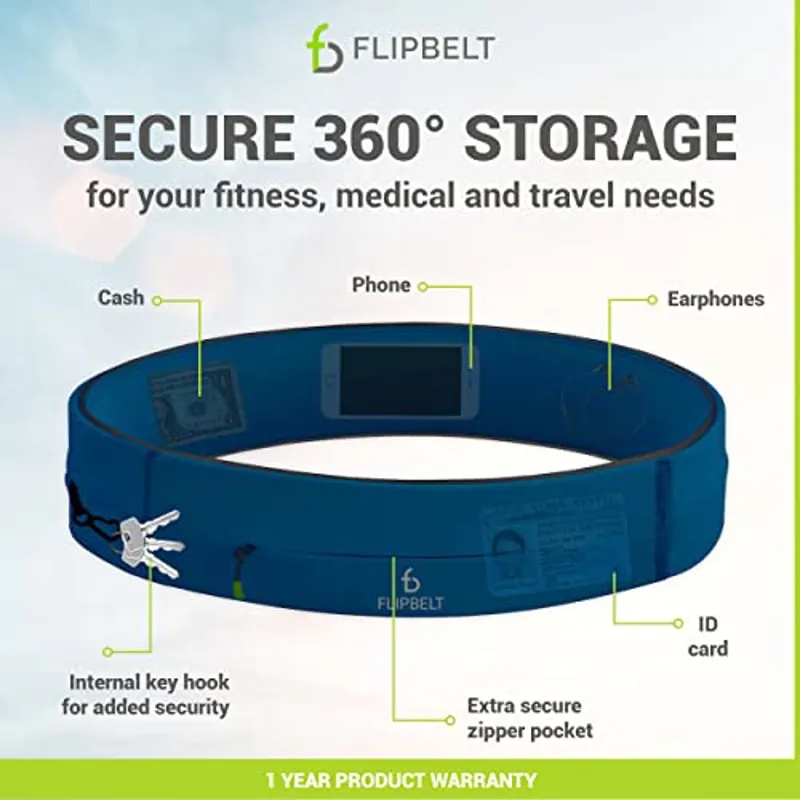 Flipbelt Zipper Running Belt Midnight Blue-2