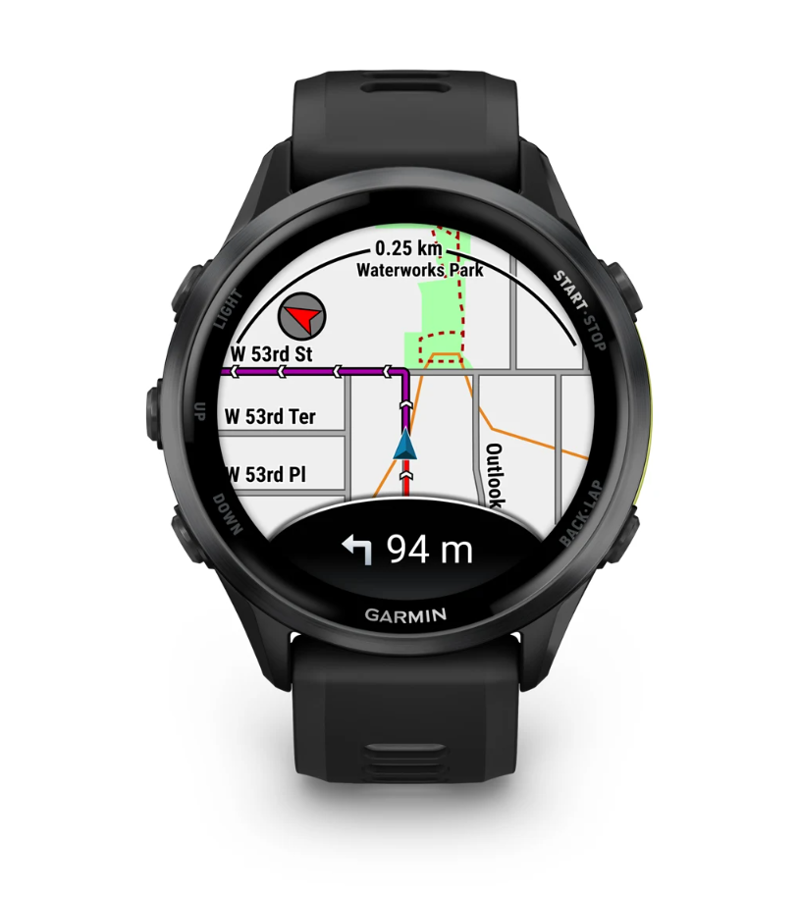 Garmin Forerunner 970 Carbon Grey DLC Titanium with Black Case and Black/Translucent Whitestone Band-1