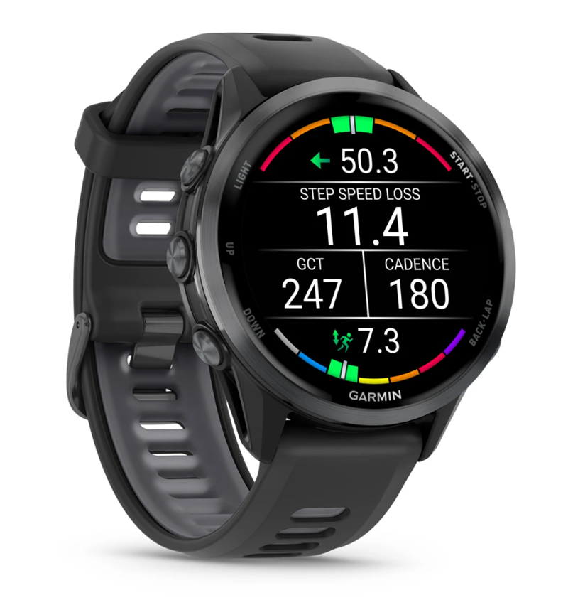 Garmin Forerunner 970 Carbon Grey DLC Titanium with Black Case and Black/Translucent Whitestone Band-2