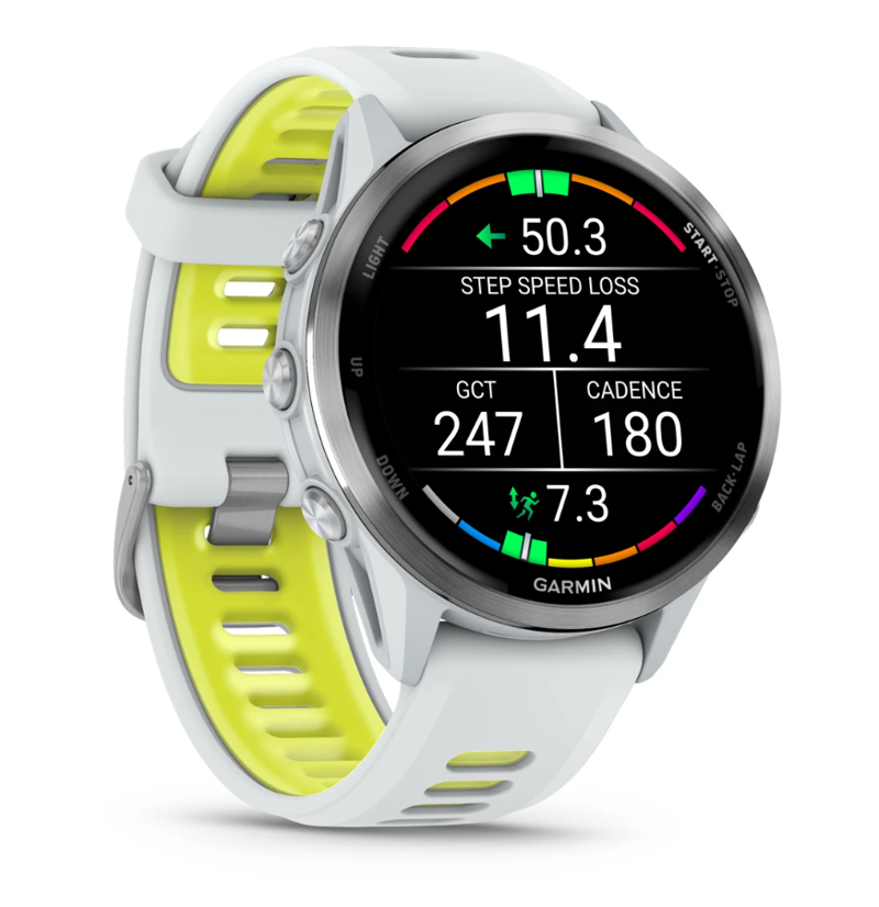 Garmin Forerunner 970 Titanium with Whitestone Case and Whitestone/Translucent Amp Yellow Band-1