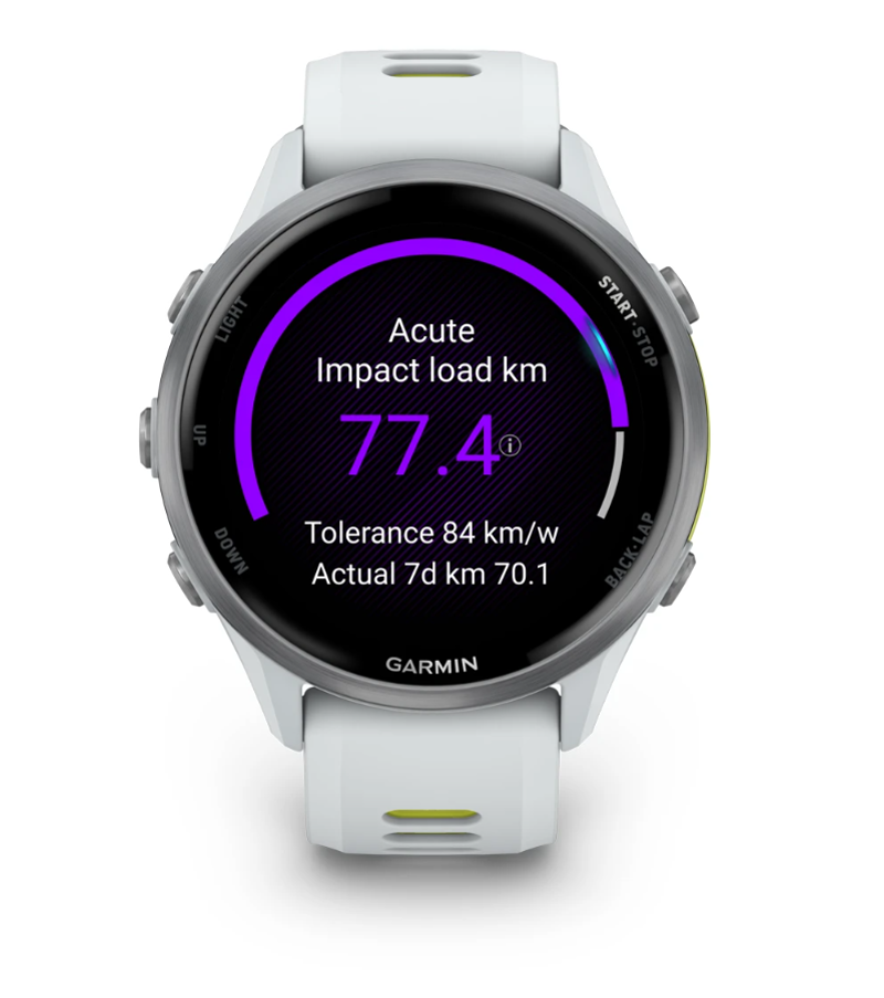 Garmin Forerunner 970 Titanium with Whitestone Case and Whitestone/Translucent Amp Yellow Band-2