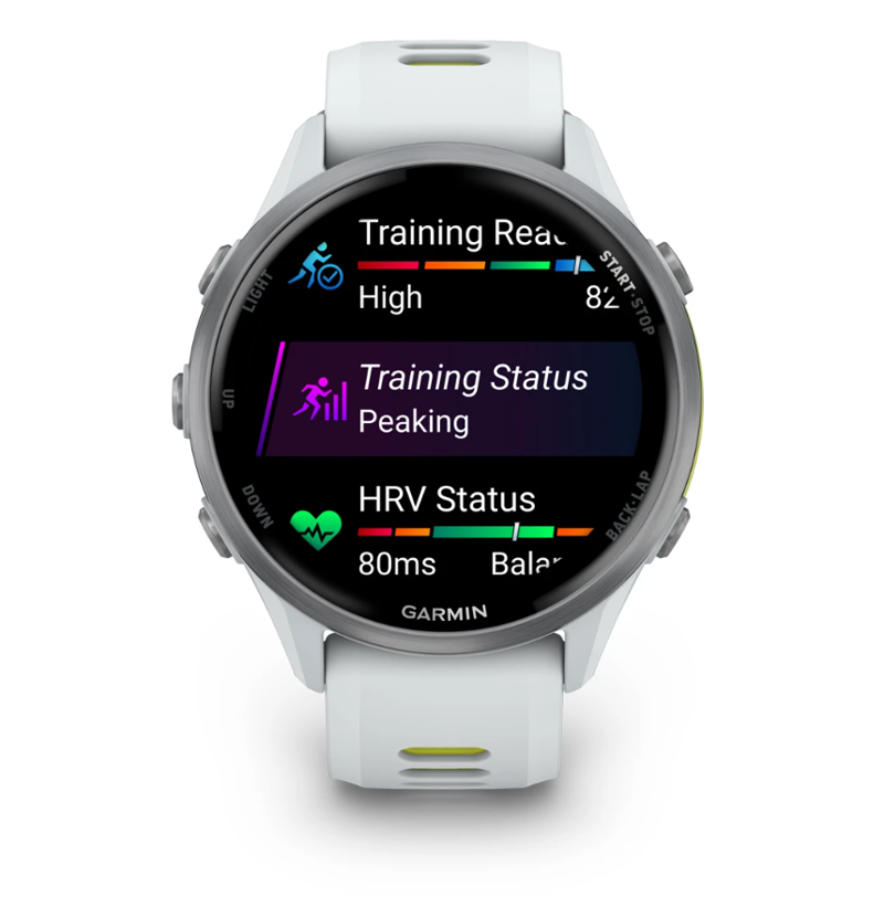 Garmin Forerunner 970 Titanium with Whitestone Case and Whitestone/Translucent Amp Yellow Band-3