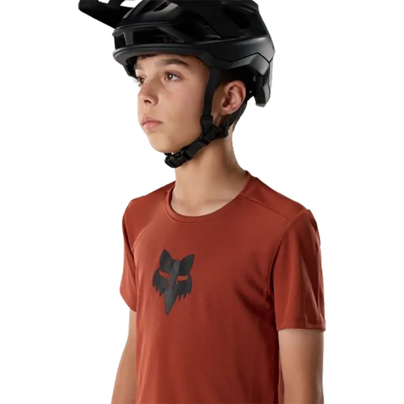 Fox Youth Ranger Fox Head S/S Jersey Amber Scarlet-4