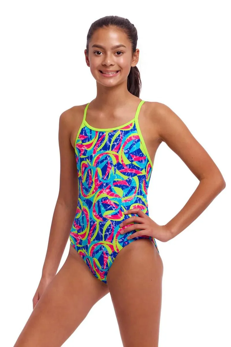 Funkita Girl's Diamond Back One Piece Choppy Waters-2