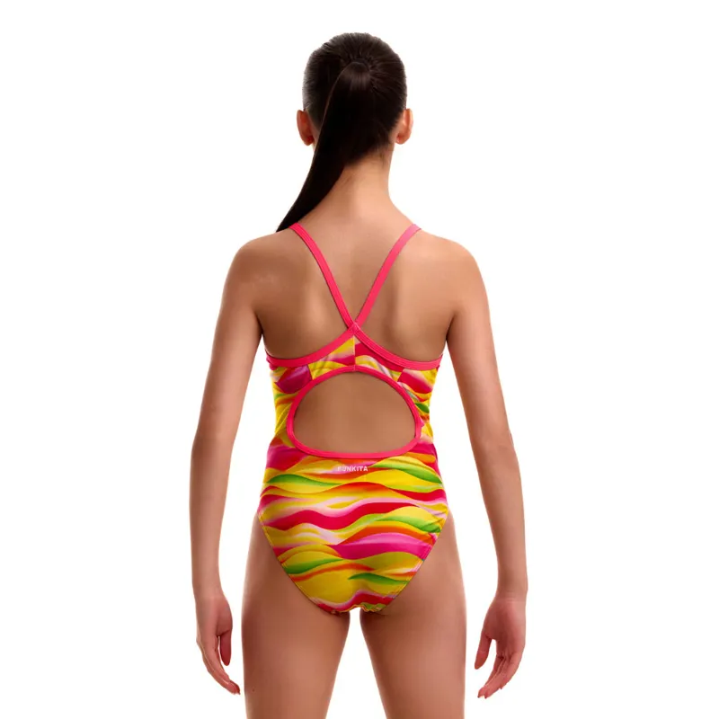 Funkita Girl's Diamond Back One Piece Swimsuit Custard Cakes-2