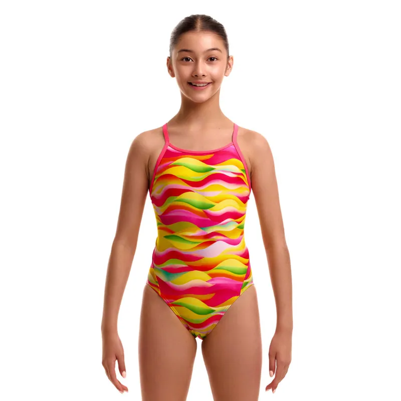 Funkita Girl's Diamond Back One Piece Swimsuit Custard Cakes-1