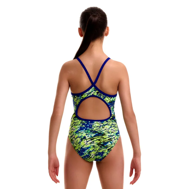 Funkita Girl's Diamond Back One Piece Swimsuit Scaled Back-2