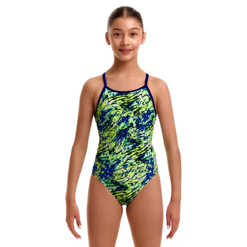 Funkita Girl's Diamond Back One Piece Swimsuit Scaled Back-1