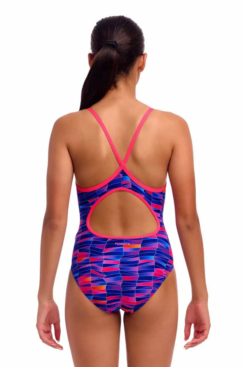 Funkita Girl's Diamond Back One Piece Warped Waves-2