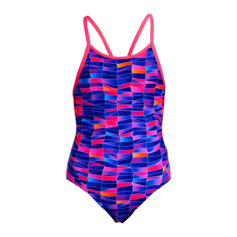 Funkita Girl's Diamond Back One Piece Warped Waves