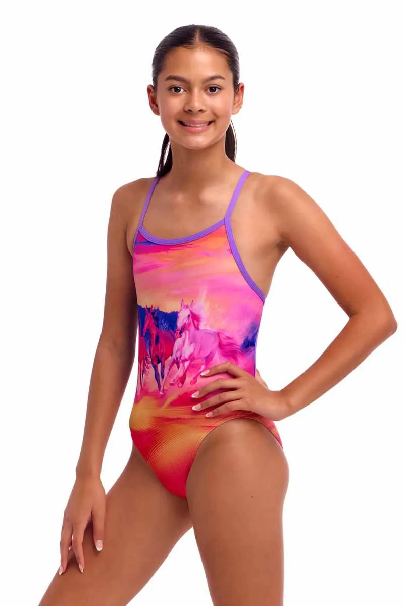 Funkita Girl's Single Strap One Piece Swimsuit Go Riding-3