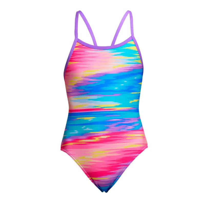 Funkita Girls Single Strap One Piece Swimsuit Tropic Wash
