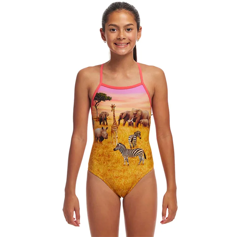 Funkita Girl's Strapped In One Piece Swimsuit Circle of Life-1