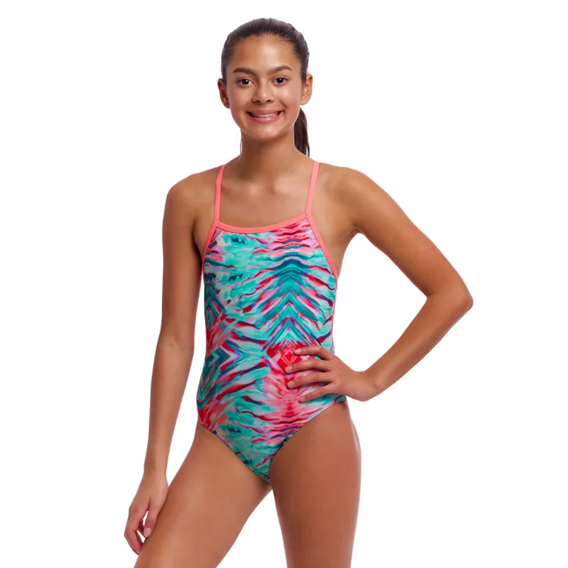 Funkita Girls Strapped In One Piece Swimsuit Ripple Reflect-3