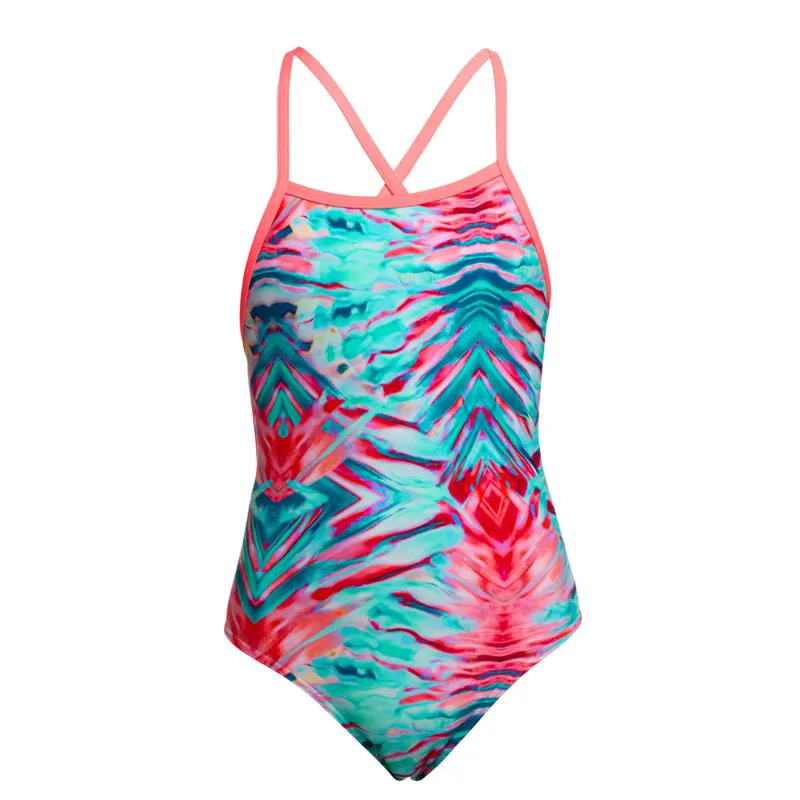 Funkita Girls Strapped In One Piece Swimsuit Ripple Reflect