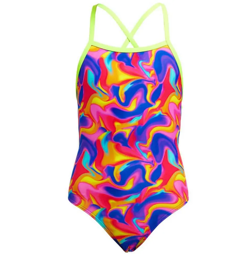 Funkita Girl's Strapped In One Piece Swimsuit Summer Swirl