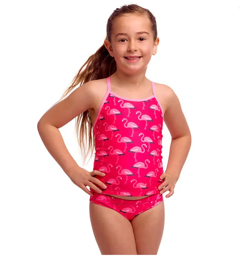 Funkita Girls Swim Steady Tankini and Brief Flaming Go Gos-2