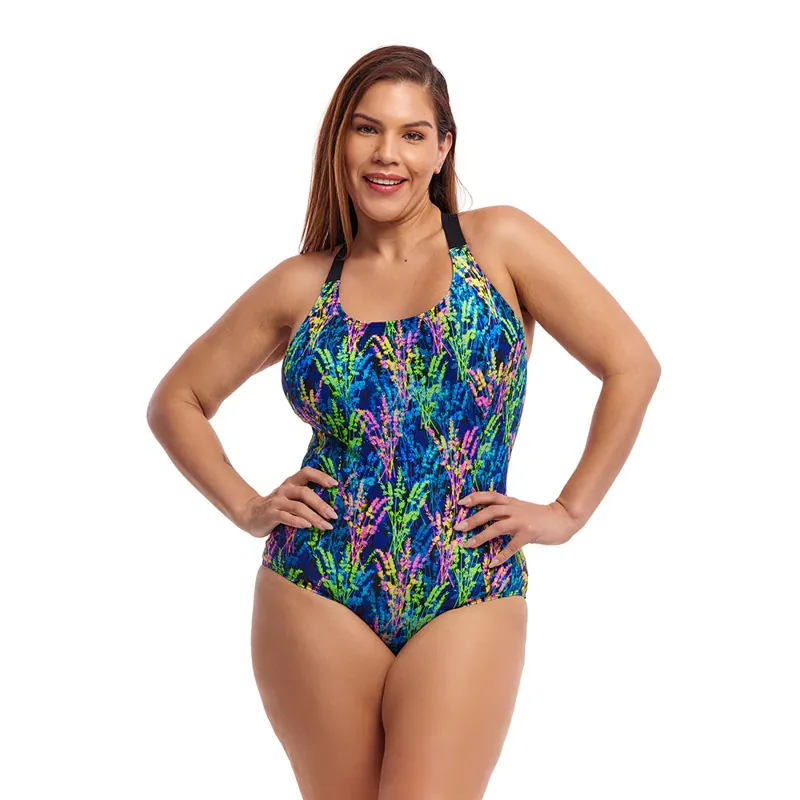 Funkita Ladies Brace Me Back One Piece Swimsuit Midnight Meadow