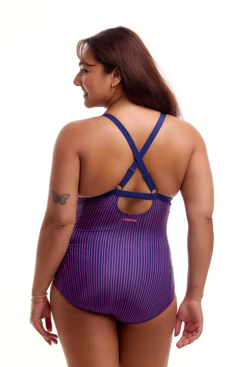 Funkita Ladies Brace Me Back One Piece Swimsuit Peach Tea-1