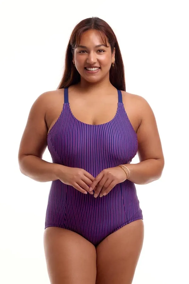 Funkita Ladies Brace Me Back One Piece Swimsuit Peach Tea