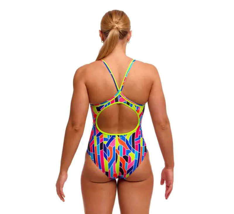 Funkita Ladies Diamond Back One Piece Swimsuit Fault Lines-2
