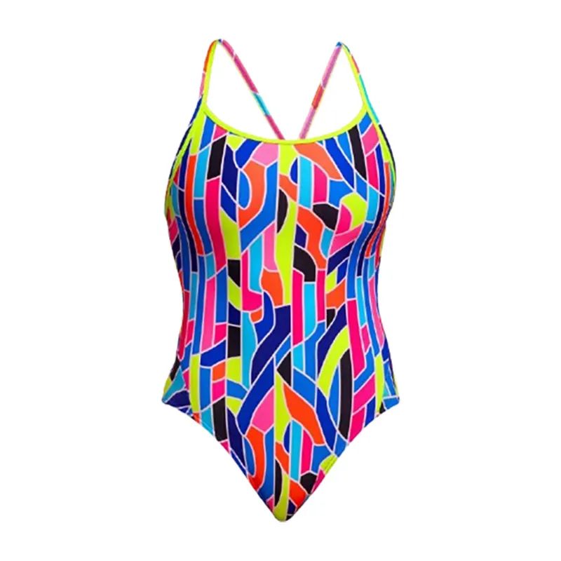 Funkita Ladies Diamond Back One Piece Swimsuit Fault Lines