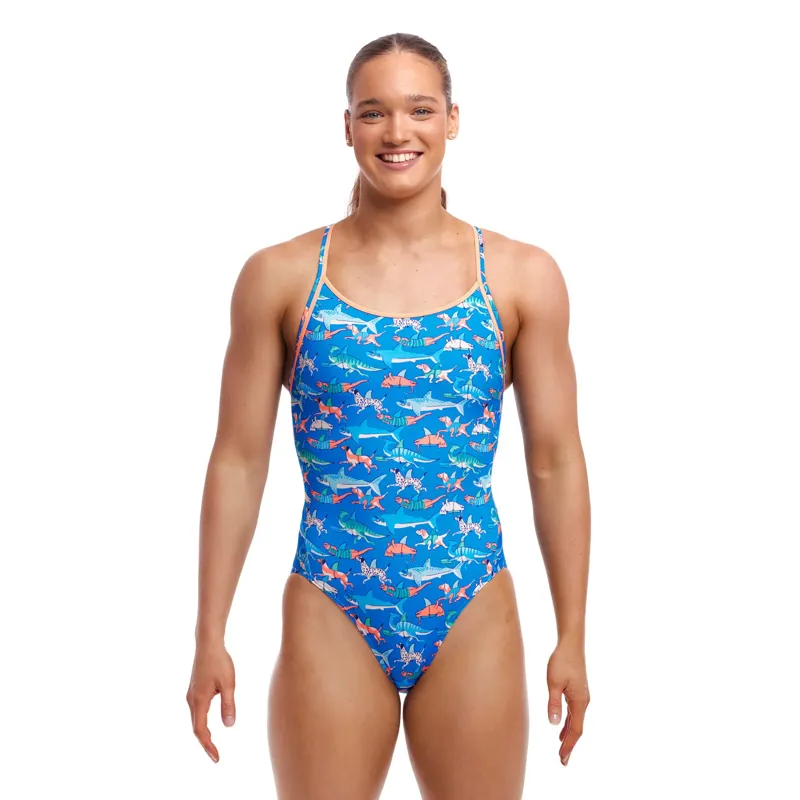 Funkita Ladies Diamond Back One Piece Swimsuit Fin Swimming-1