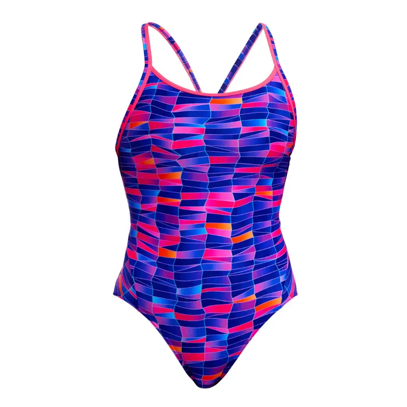 Funkita Ladies Diamond Back One Piece Warped Waves