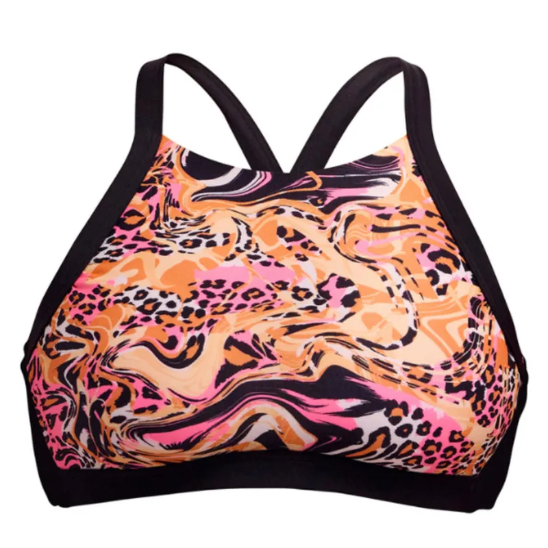 Funkita Ladies Hi Light Swim Top Tipsy Tiger