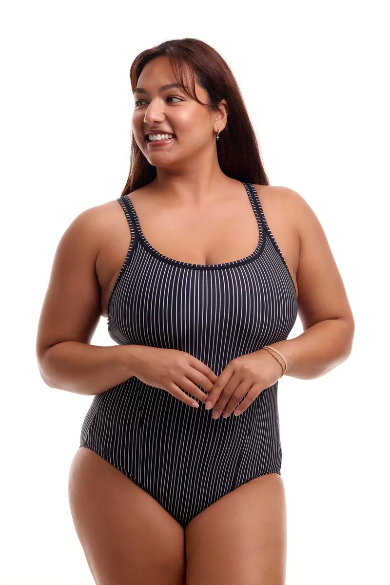 Funkita Ladies Locked In Lucy One Piece Swimsuit Pin Stripe