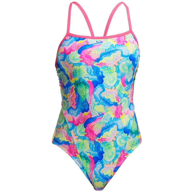 Funkita Ladies Single Strap One Piece Swimsuit Olive Oily