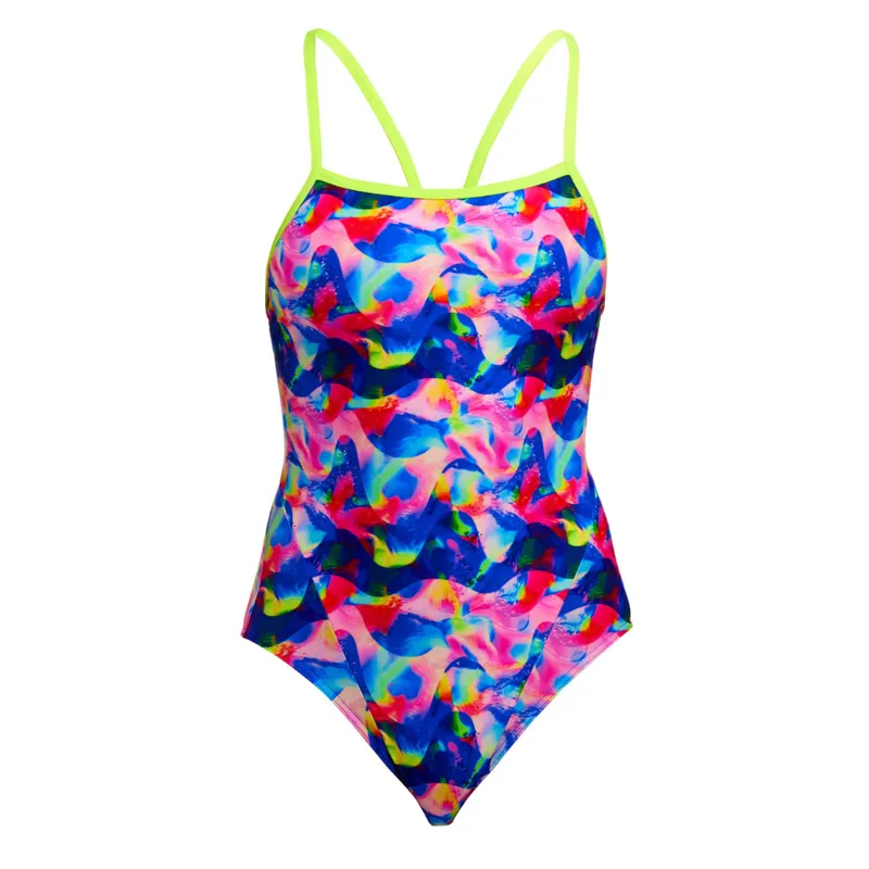 Funkita Ladies Single Strap One Piece Swimsuit Wet Wave