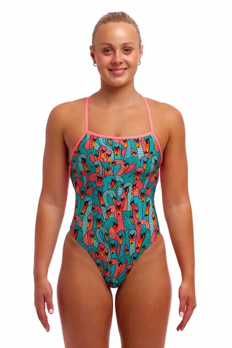 Funkita Ladies Strapped In One Piece Swan See Swan-1