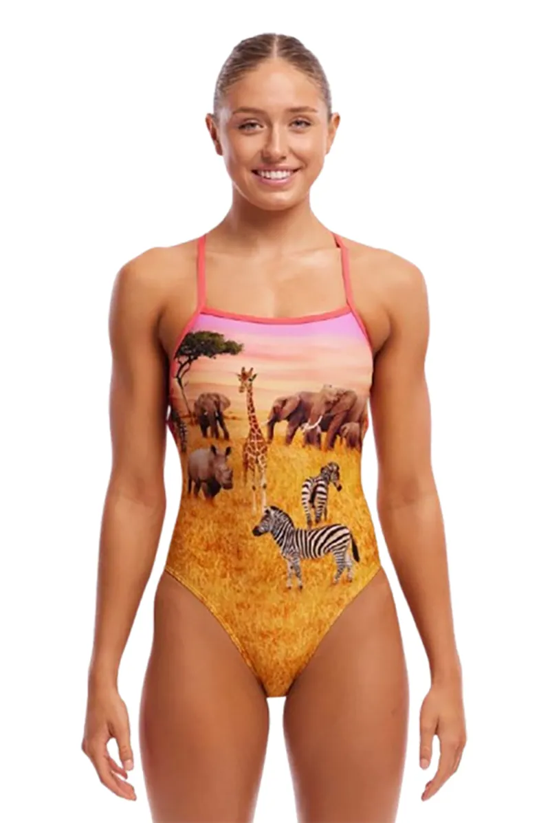 Funkita Ladies Strapped In One Piece Swimsuit Circle Of Life-1