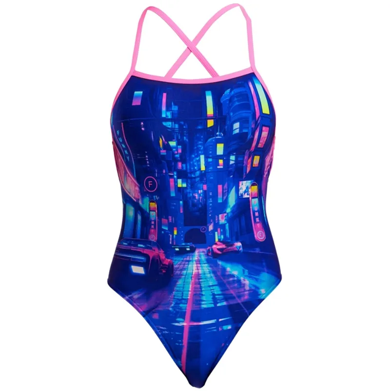 Funkita Ladies Strapped In One Piece Swimsuit Cyber City
