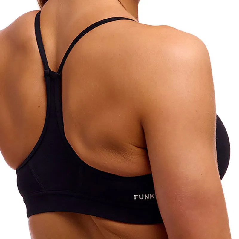 Funkita Ladies Swim Crop Top Still Black-5