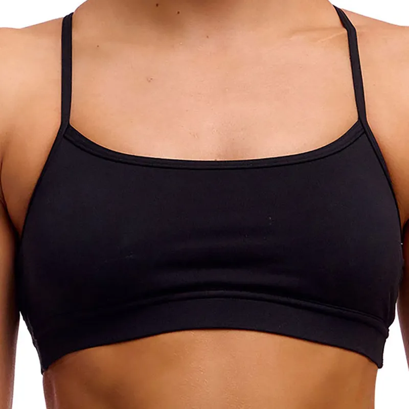 Funkita Ladies Swim Crop Top Still Black-3