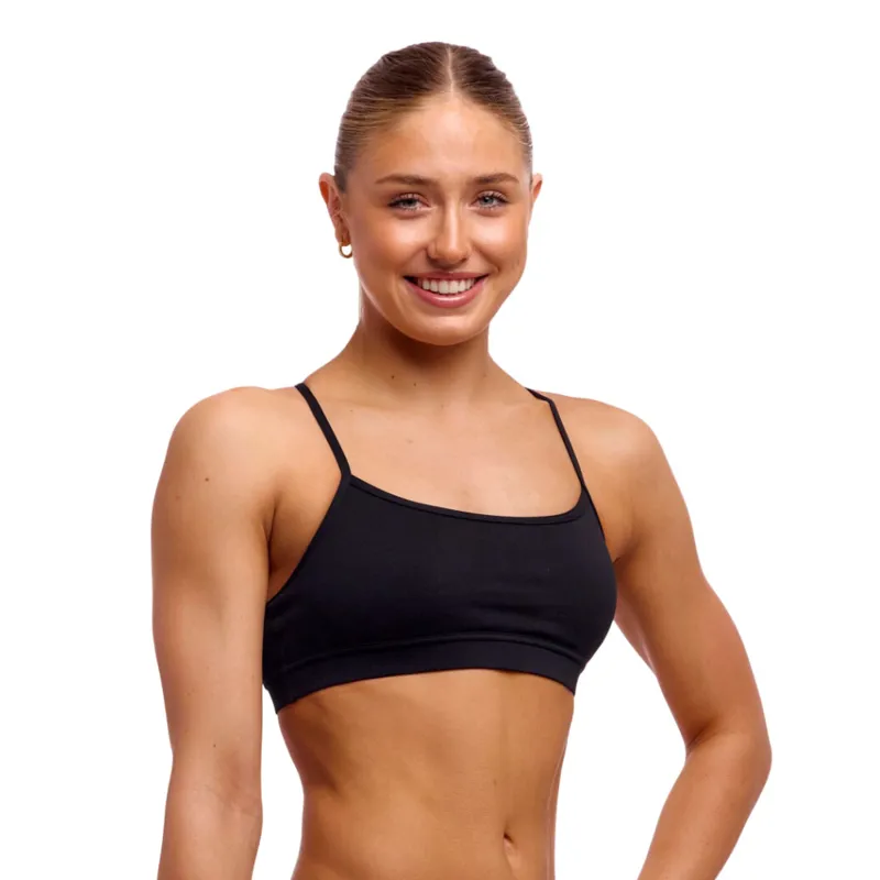 Funkita Ladies Swim Crop Top Still Black-1