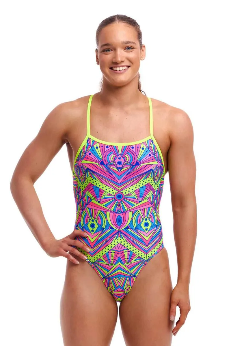 Funkita Ladies Tie Me Tight One Piece Swimsuit Stellar Stars-3
