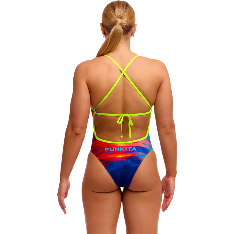 Funkita Ladies Tie Me Tight One Piece Swimsuit Sunset Delight-2