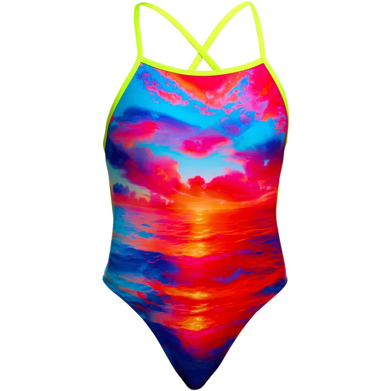 Funkita Ladies Tie Me Tight One Piece Swimsuit Sunset Delight
