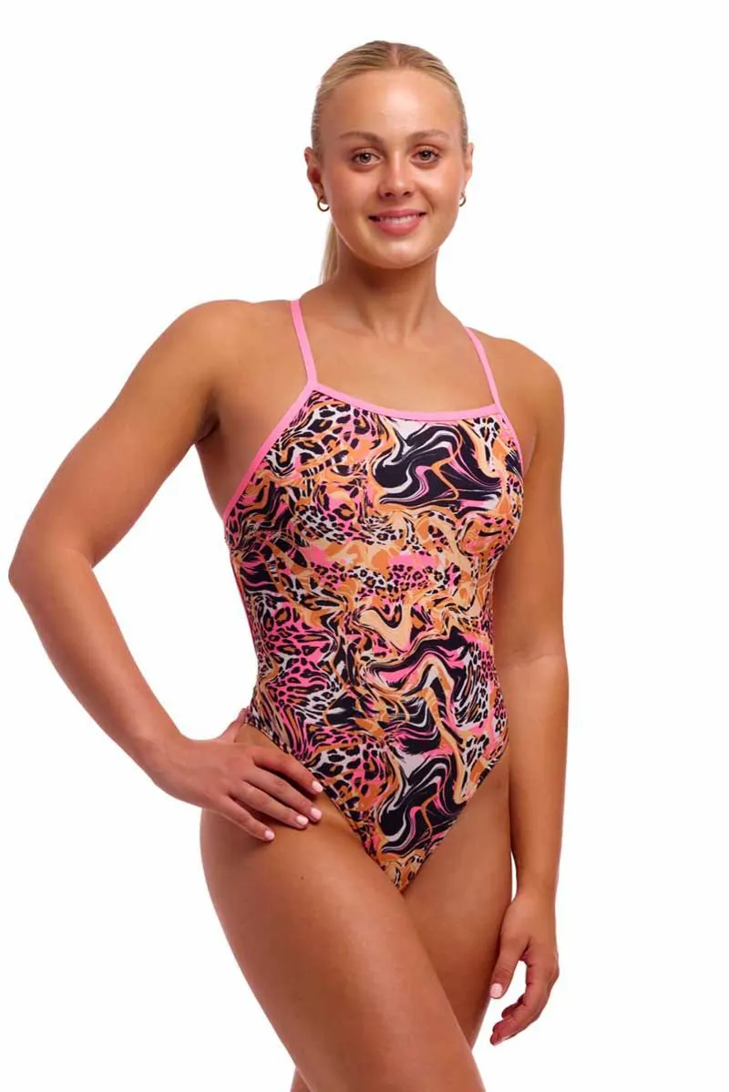 Funkita Ladies Tie Me Tight One Piece Tipsy Tiger-3