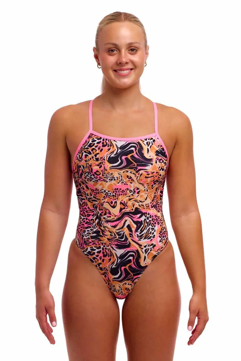 Funkita Ladies Tie Me Tight One Piece Tipsy Tiger-1