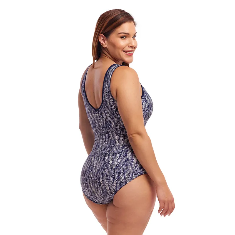 Funkita Ladies Zip Front One Piece Swimsuit Pressure Palm-1