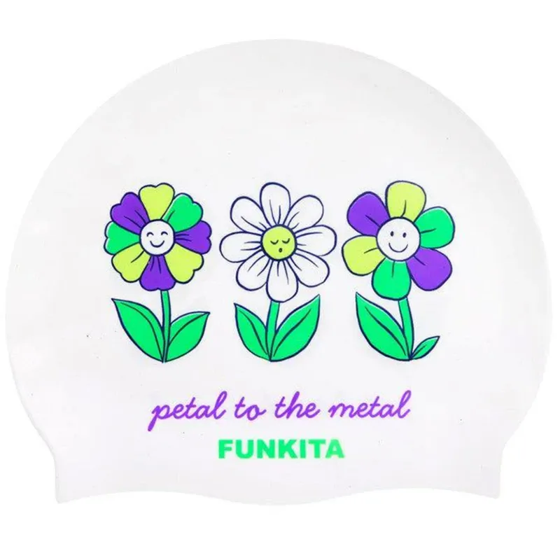 Funkita Silicone Swim Cap Petal To The Metal