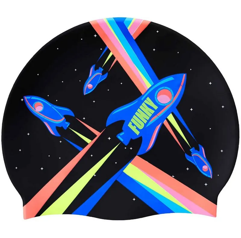 Funky Silicone Swim Cap Pocket Rocket