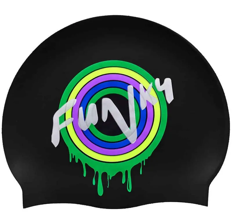 Funky Silicone Swim Cap Poppy Long