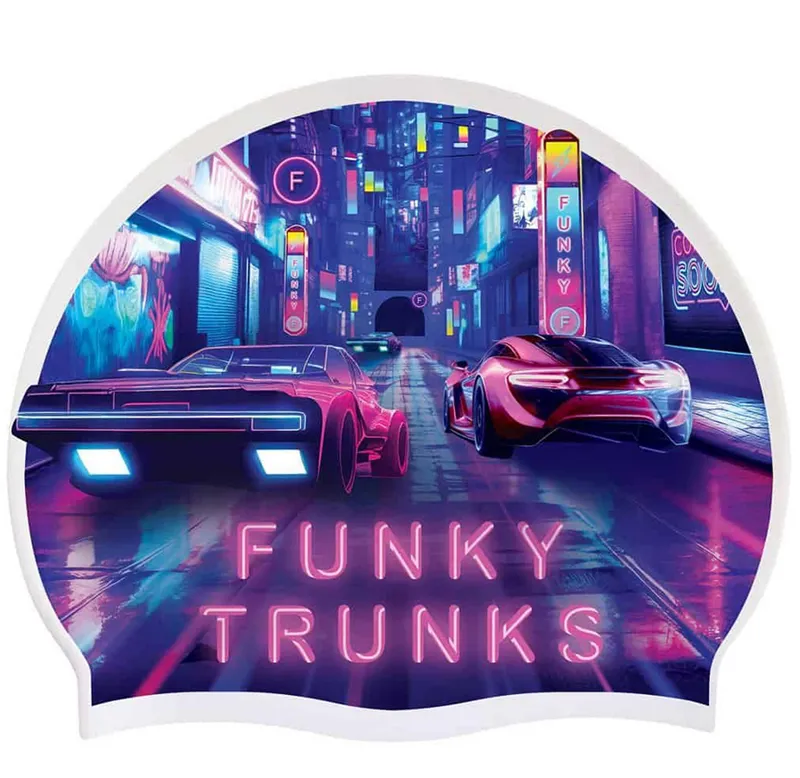 Funky Trunks Silicone Swim Cap Cyber City
